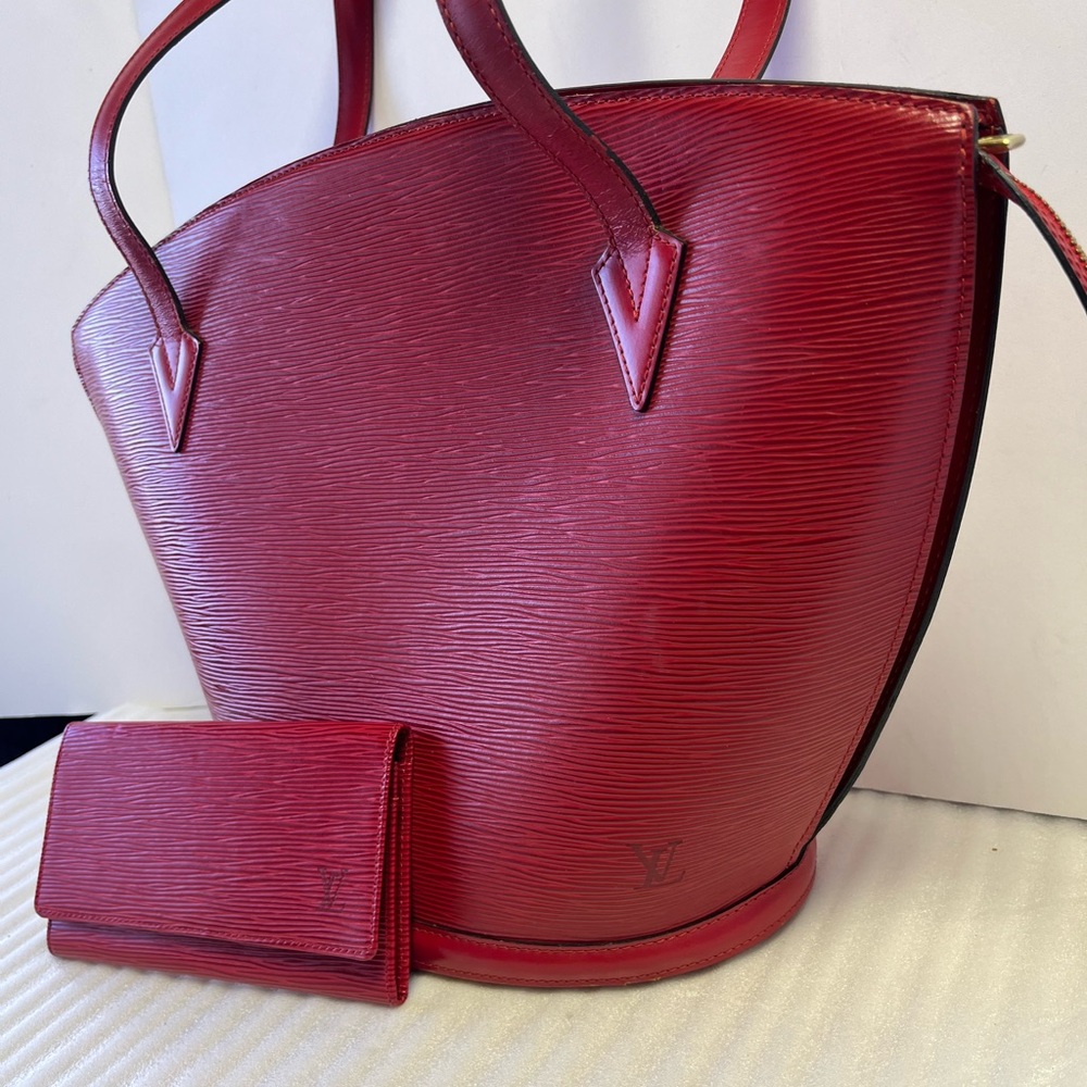 COA Louis Vuitton Red Epi Saint Jaques Shoulder bag LV Epi handbags Castillian